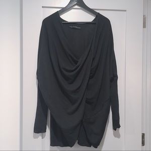 All Saints drape front sweater